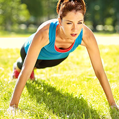 Woman exercising in the park